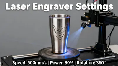 Tumbler engraving tutorial with rotary attachment